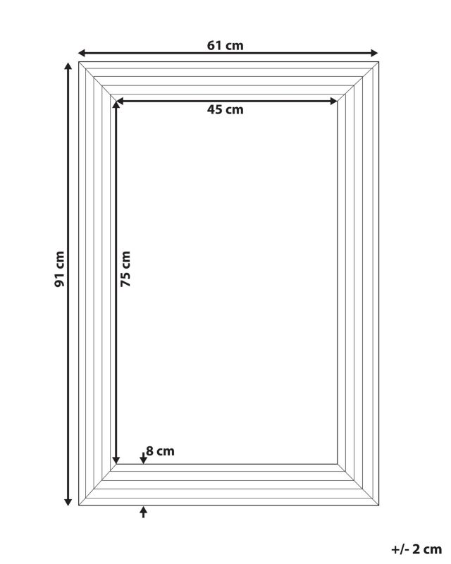 Lustro ścienne Chatain 61 cm 91 cm Srebrny 1 szt.