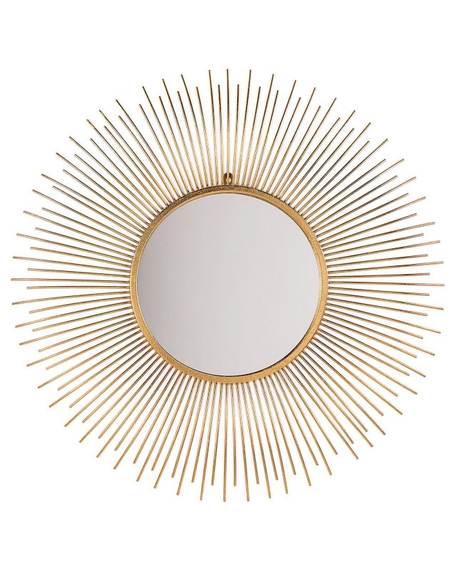 Lustro ścienne Cilly 80 cm 80 cm Metal Złoty 1 szt.