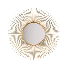 Lustro ścienne Cilly 80 cm 80 cm Metal Złoty 1 szt.
