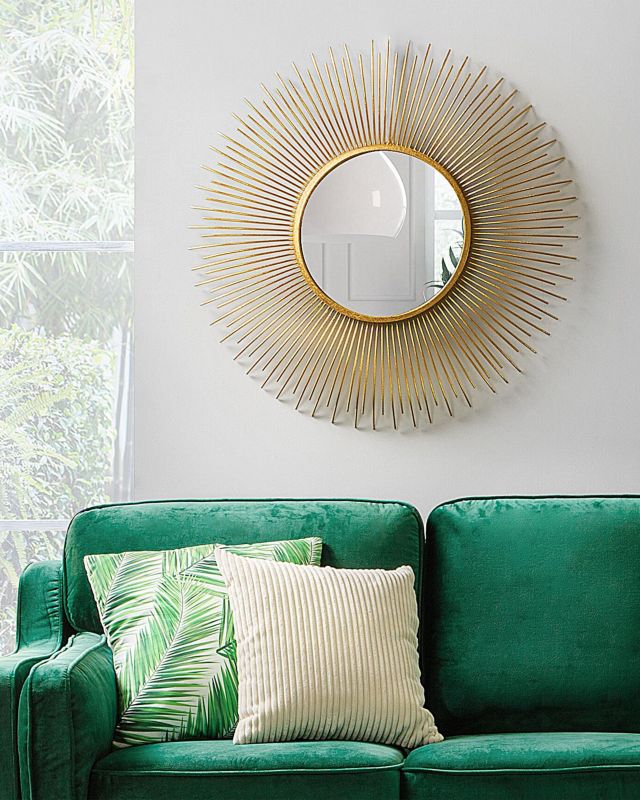 Lustro ścienne Cilly 80 cm 80 cm Metal Złoty 1 szt.