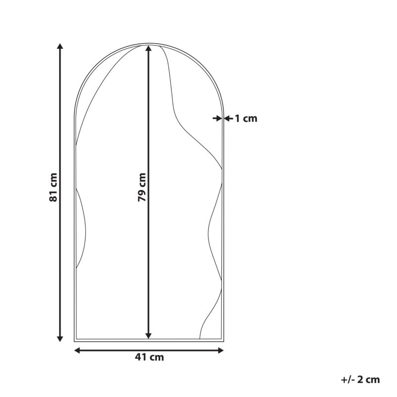 Lustro ścienne Colombier 41 cm 81 cm Metal Złoty 1 szt.