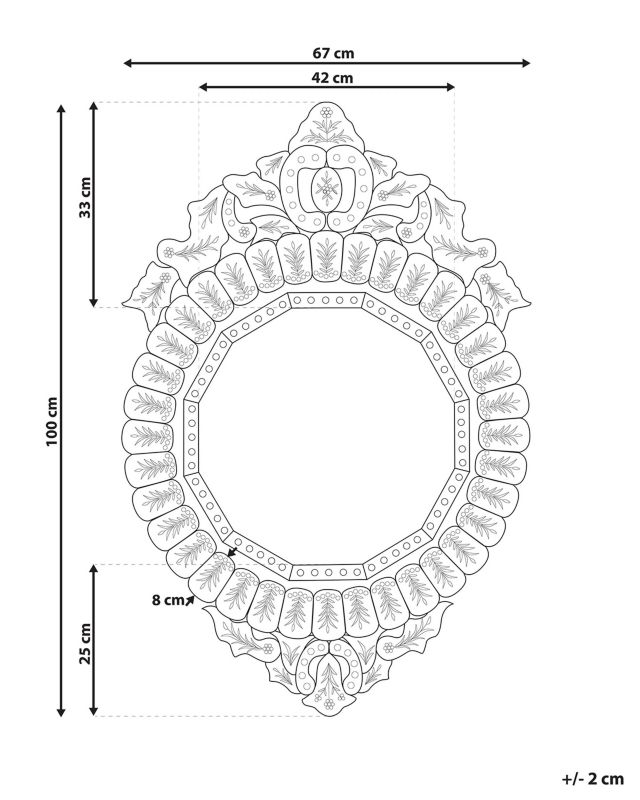 Lustro ścienne Craon 67 cm 100 cm Srebrny 1 szt.