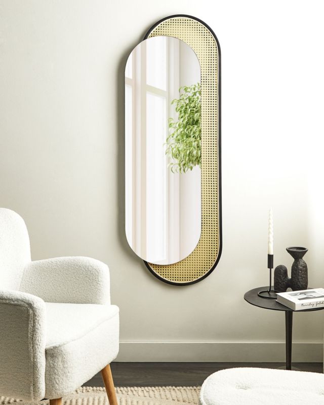Lustro ścienne Creil 51 cm 143 cm Rattan Naturalny 1 szt.