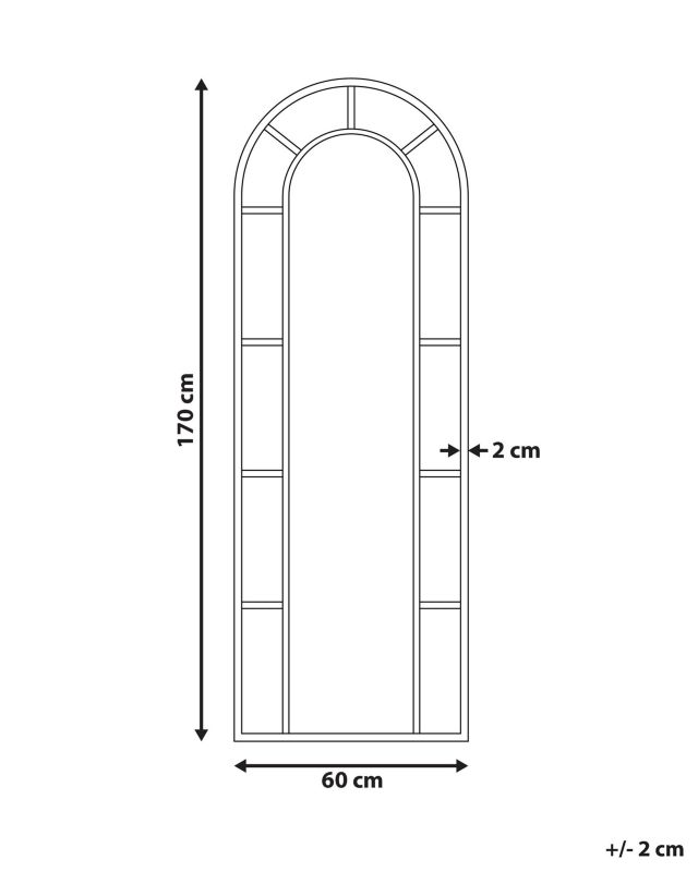 Lustro ścienne Crosses 60 cm 170 cm Metal Złoty 1 szt.