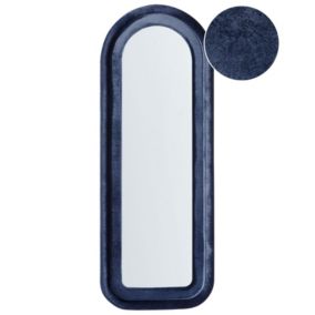Lustro ścienne Culan 60 cm 160 cm Welur Ciemnoniebieski 1 szt.