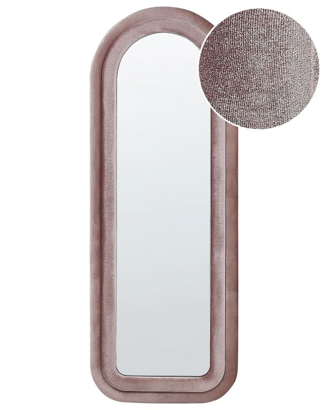 Lustro ścienne Culan 60 cm 160 cm Welur Różowy 1 szt.