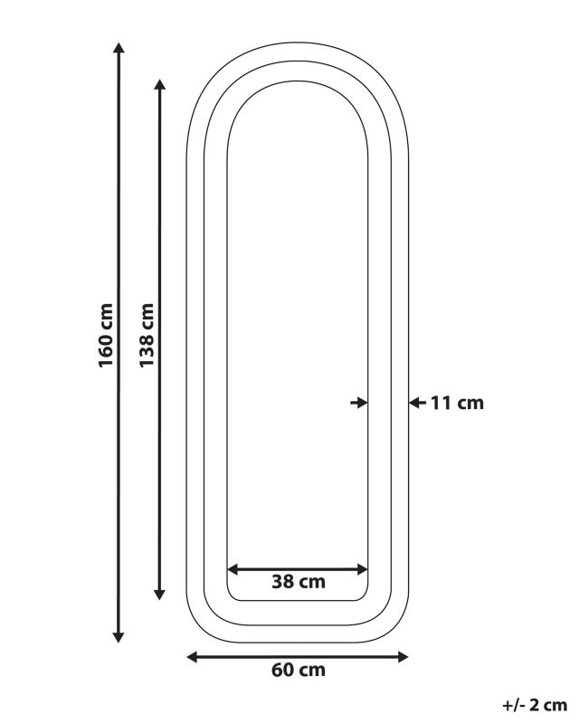 Lustro ścienne Culan 60 cm 160 cm Welur Różowy 1 szt.