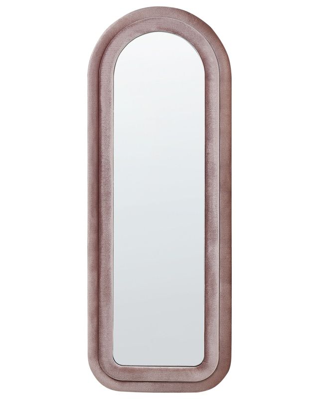 Lustro ścienne Culan 60 cm 160 cm Welur Różowy 1 szt.