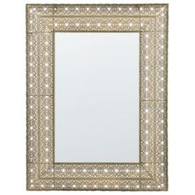 Lustro ścienne Dehradun 69 cm 90 cm Metal Złoty 1 szt.
