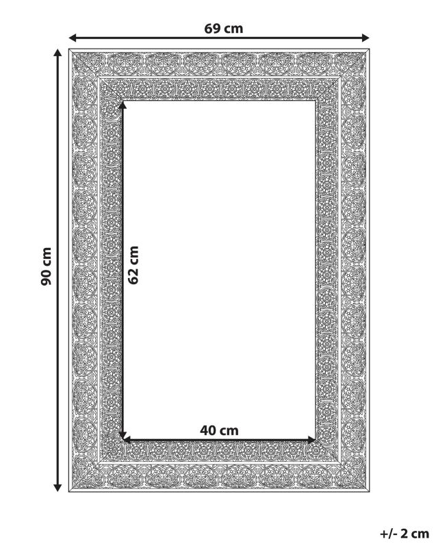 Lustro ścienne Dehradun 69 cm 90 cm Metal Złoty 1 szt.