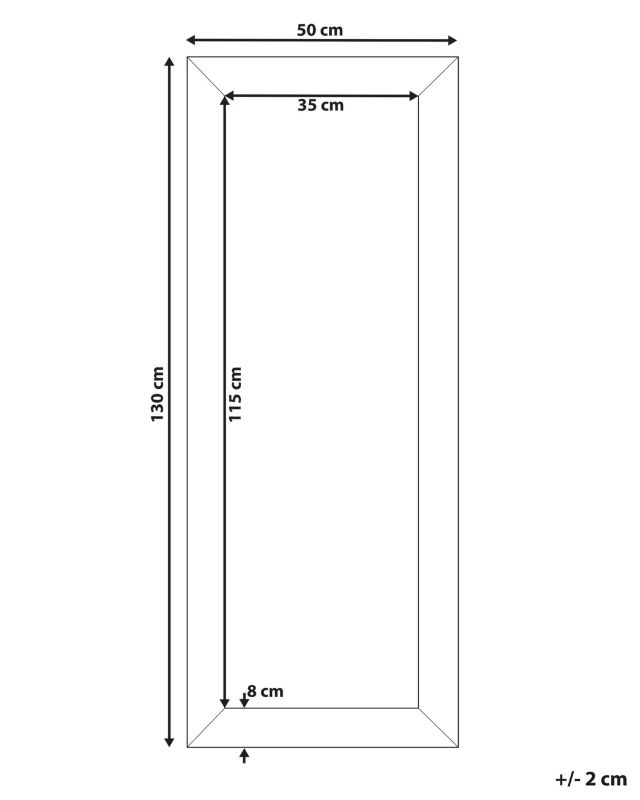 Lustro ścienne Derval 50 cm 130 cm Srebrny 1 szt.