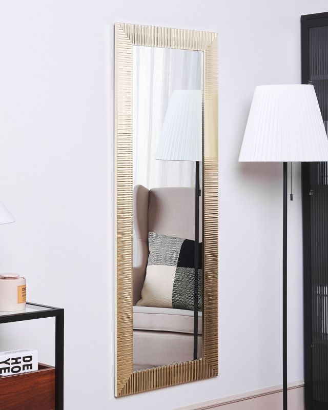 Lustro ścienne Draveil 50 cm 130 cm Złoty 1 szt.