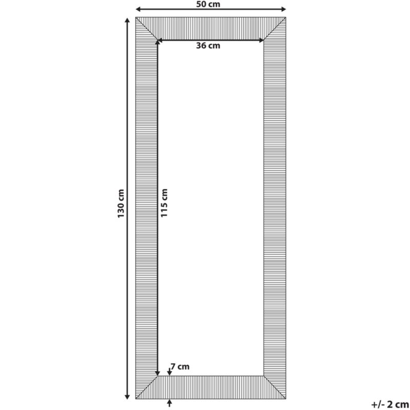 Lustro ścienne Draveil 50 cm 130 cm Złoty 1 szt.