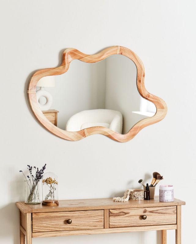 Lustro ścienne Drevant 49 cm 89 cm Drewno Naturalny 1 szt.