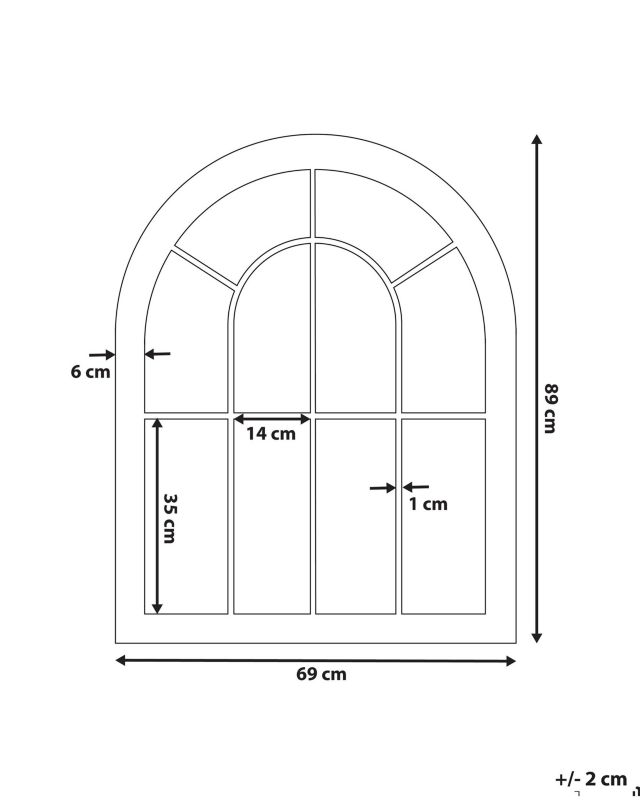 Lustro ścienne Embry 69 cm 88 cm Metal Beżowy 1 szt.
