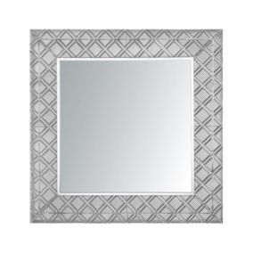 Lustro ścienne Evettes 80 cm 80 cm Metal Srebrny 1 szt.