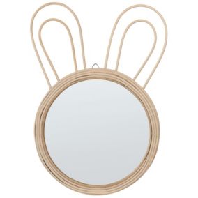 Lustro ścienne Golong 26 cm 45 cm Rattan Naturalny 1 szt.