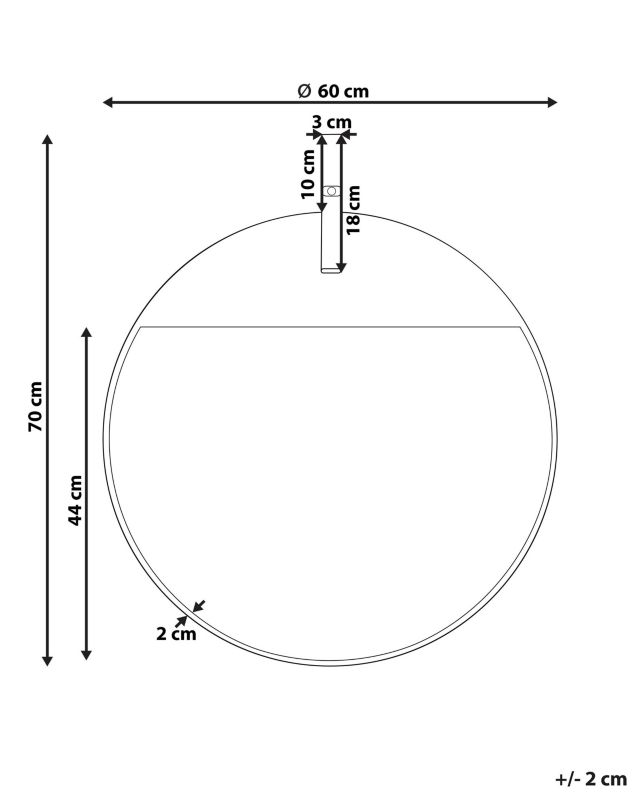 Lustro ścienne Gurs 60 cm 60 cm Metal Złoty 1 szt.