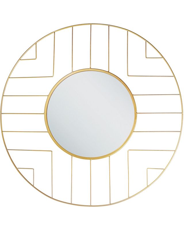 Lustro ścienne Hesdin 60 cm 60 cm Metal Złoty 1 szt.