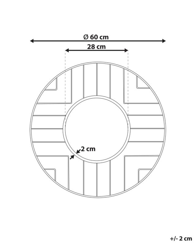 Lustro ścienne Hesdin 60 cm 60 cm Metal Złoty 1 szt.