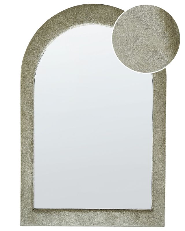 Lustro ścienne Huriel 60 cm 90 cm Welur Oliwkowy 1 szt.