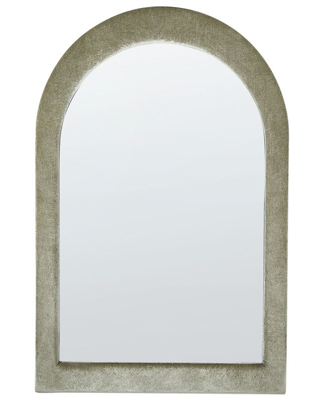 Lustro ścienne Huriel 60 cm 90 cm Welur Oliwkowy 1 szt.