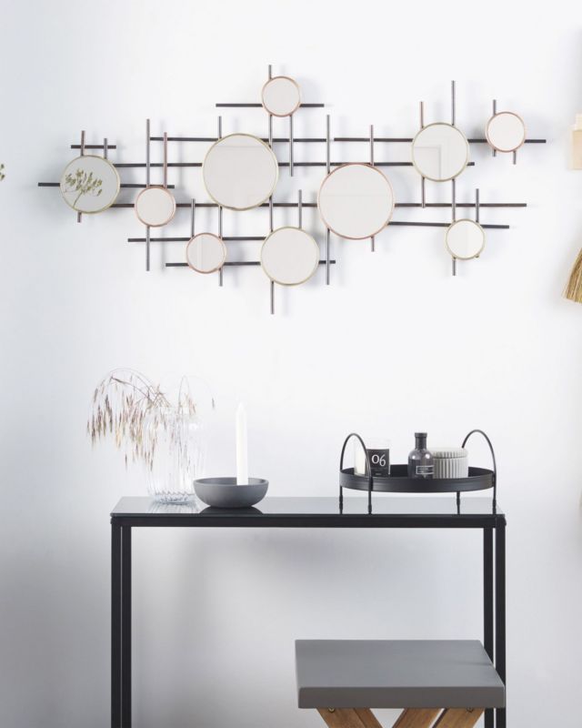 Lustro ścienne Ibos 113 cm 55 cm Metal Czarny 1 szt.