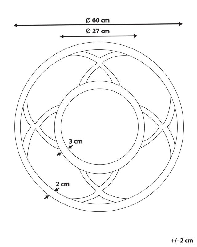 Lustro ścienne Iztapalapa 60 cm 60 cm Jasne drewno 1 szt.