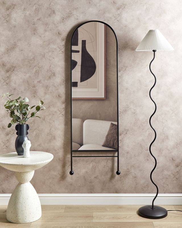 Lustro ścienne Jarnages 45 cm 145 cm Metal Czarny 1 szt.