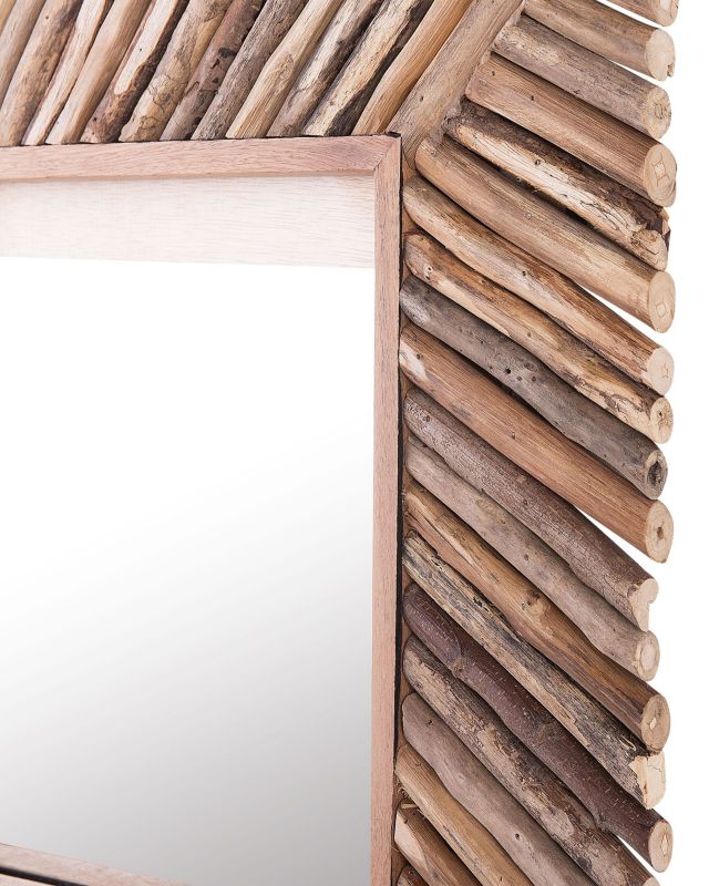 Lustro ścienne Kanab 60 cm 60 cm Drewno Jasne drewno 1 szt.