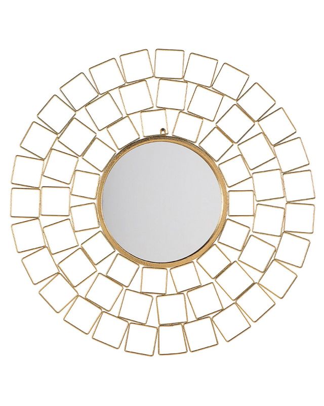 Lustro ścienne Labrit 90 cm 90 cm Metal Złoty 1 szt.