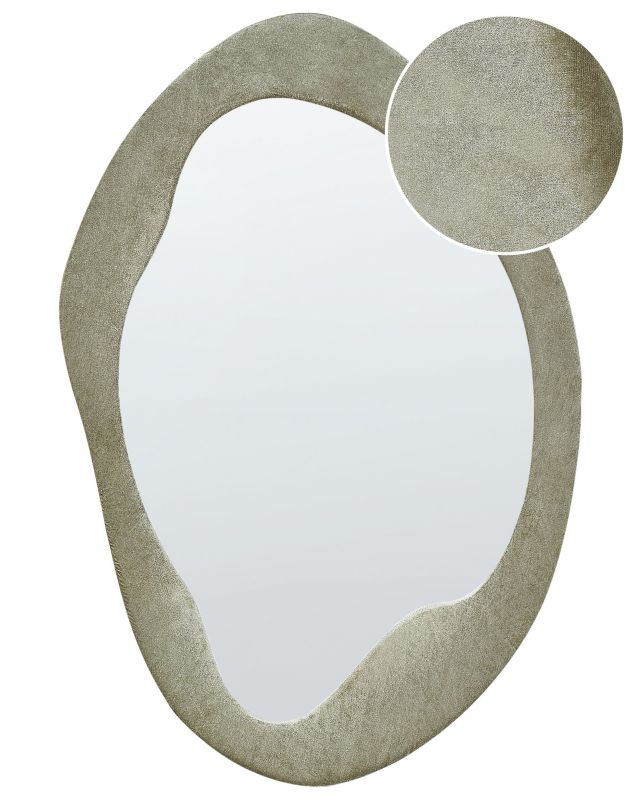 Lustro ścienne Lenax 59 cm 90 cm Welur Oliwkowy 1 szt.