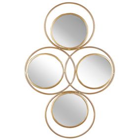 Lustro ścienne Lescar 50 cm 80 cm Metal Złoty 1 szt.