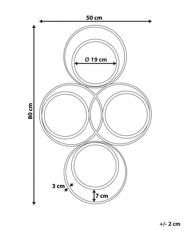 Lustro ścienne Lescar 50 cm 80 cm Metal Złoty 1 szt.