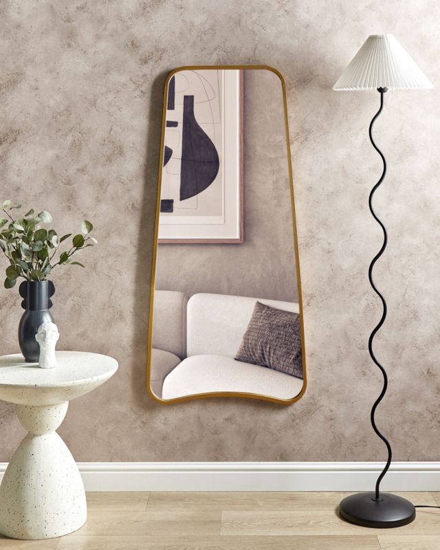 Lustro ścienne Levet 58 cm 122 cm Metal Złoty 1 szt.