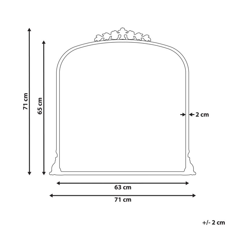 Lustro ścienne Livry 71 cm 71 cm Metal Złoty 1 szt.