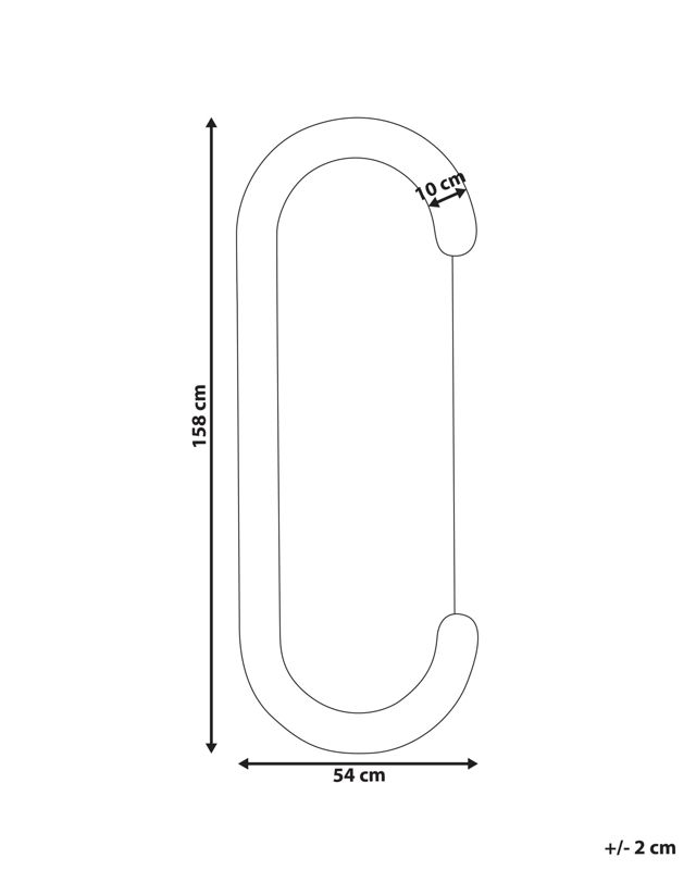 Lustro ścienne Loches 54 cm 158 cm Welur Czarny 1 szt.