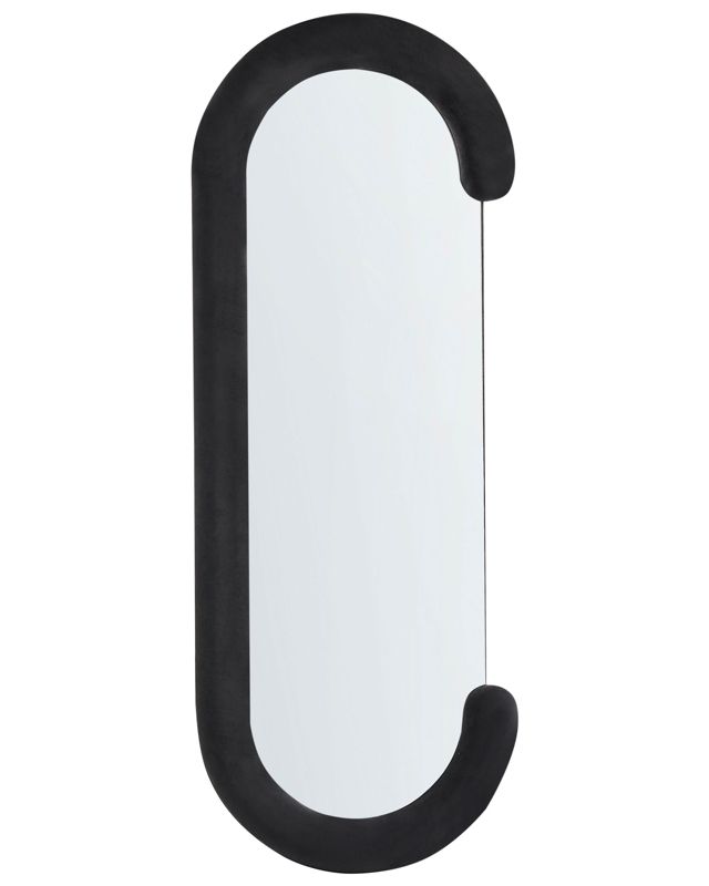 Lustro ścienne Loches 54 cm 158 cm Welur Czarny 1 szt.