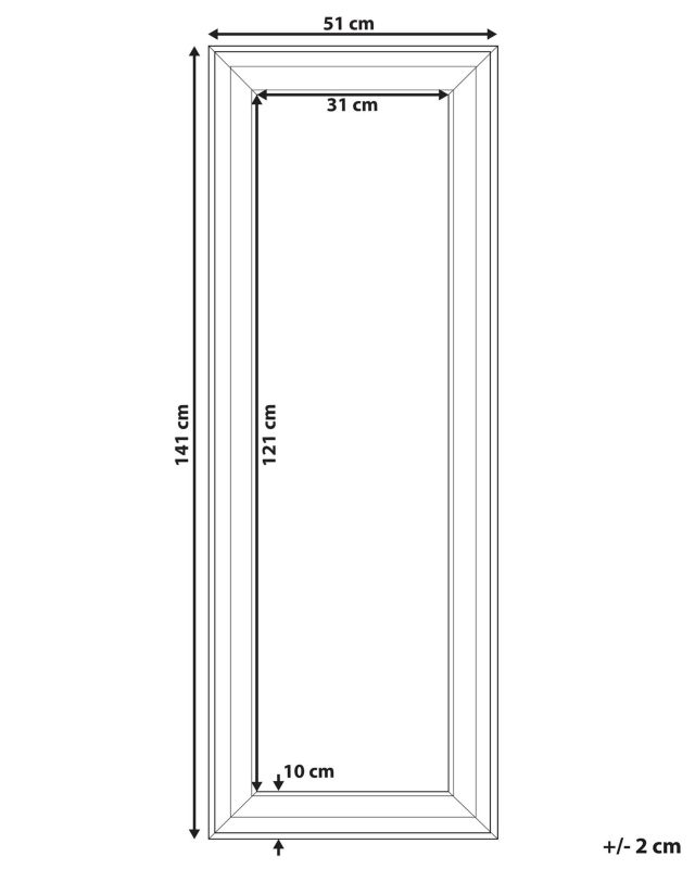 Lustro ścienne Lunel 51 cm 141 cm Czarny 1 szt.