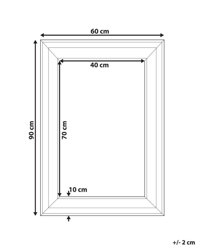 Lustro ścienne Lunel 60 cm 90 cm Biały 1 szt.