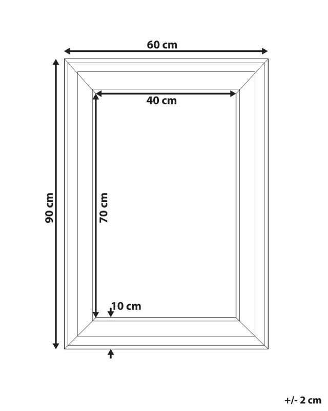 Lustro ścienne Lunel 60 cm 90 cm Czarny 1 szt.