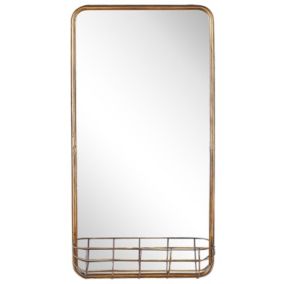 Lustro ścienne Macon 40 cm 80 cm Metal Złoty 1 szt.