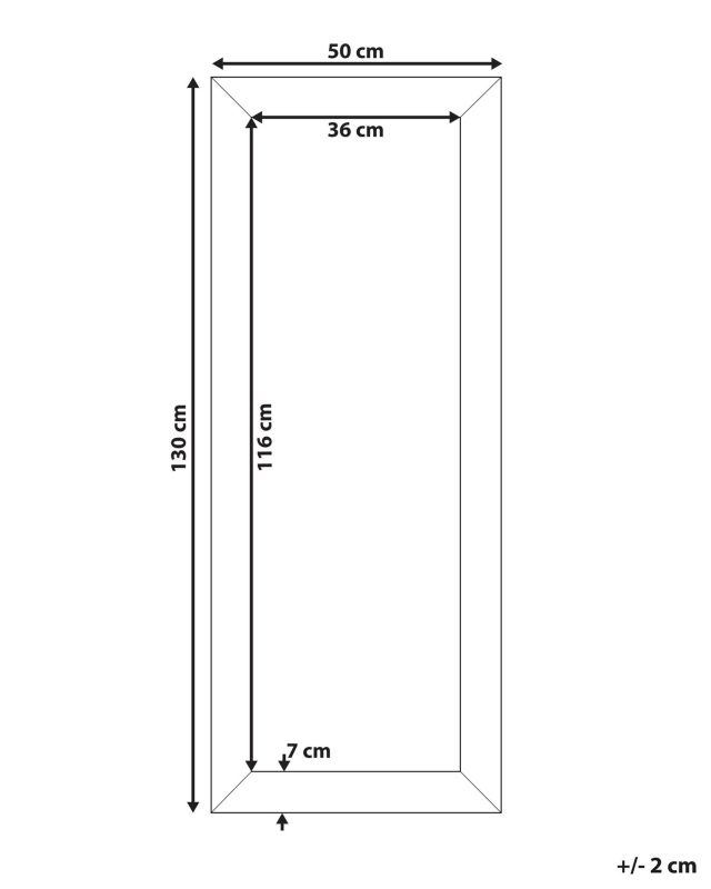 Lustro ścienne Marans 50 cm 130 cm Srebrny 1 szt.