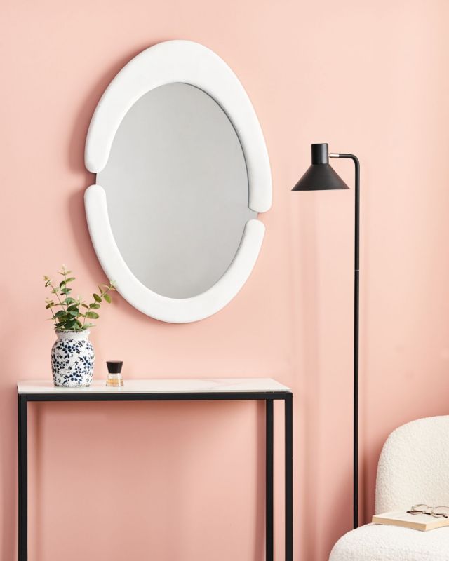 Lustro ścienne Massay 53 cm 90 cm Welur Biały 1 szt.