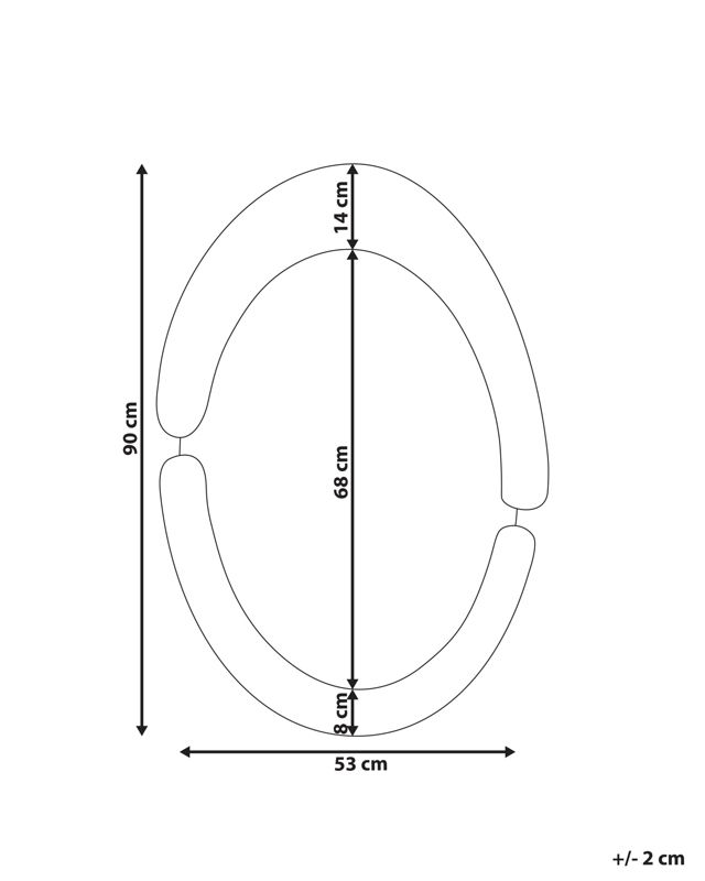 Lustro ścienne Massay 53 cm 90 cm Welur Biały 1 szt.