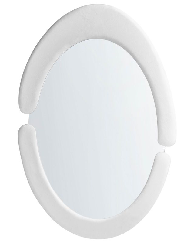 Lustro ścienne Massay 53 cm 90 cm Welur Biały 1 szt.