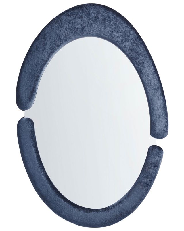 Lustro ścienne Massay 53 cm 90 cm Welur Ciemnoniebieski 1 szt.