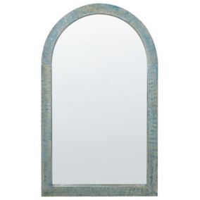 Lustro ścienne Melay 66 cm 109 cm Drewno Niebieski 1 szt.