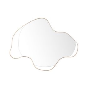Lustro ścienne Melun 77 cm 59 cm Metal Złoty 1 szt.
