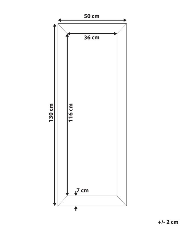Lustro ścienne Mervent 50 cm 130 cm Biały 1 szt.